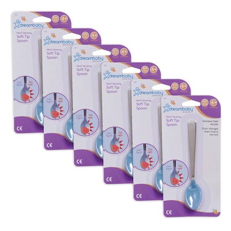 Dreambaby Color Changing Heat Sensing Soft Tip Spoon, 6PK L516