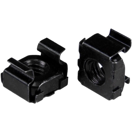 Startech.Com M6 Cage Nuts - 50 Pack, Black - M6 Mounting Cage Nuts for Server Rack & Cabinet CABCAGENUT6B