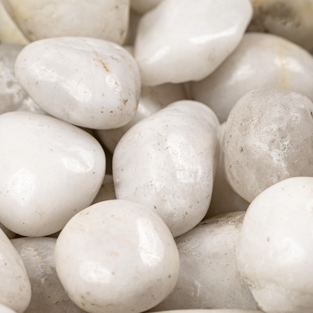 Msi White 0.75" - 1.25" Super Polished Marble Pebble 40 Lbs Bag ZOR-LSC-0196