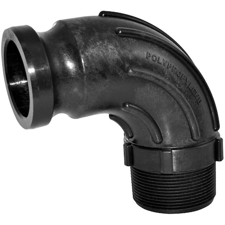 Green Leaf 200FSWP90 90 Deg Sweep Hose Elbow, 2 in, Male Adapter x MNPT, Plastic 200FSW90