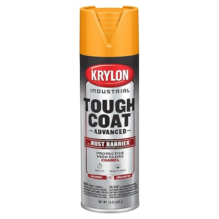 Krylon Industrial Spray Paint, Equipment Yellow, Gloss, Solvent, 15 oz K00489008