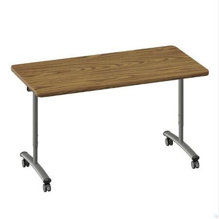 Correll Rectangle Premium Sit To Stand HPL Flip Top Table, 60 in W, 28 in to 38 in H, Particleboard Top FTS3060-06-14-06
