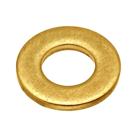Zoro Select Flat Washer, For Screw Size #8 , Brass Plain Finish, 5 PK WASB#8NBR
