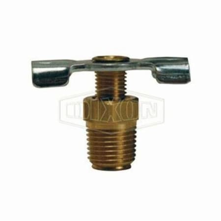 Dixon External Drain Cock, 1/8 in, MNPT, Brass Body D02