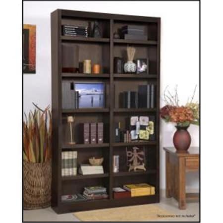 Concepts In Wood Double Wide Bookcase- Espresso Finish 12 Shelves MI4884-E