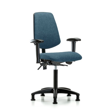 Blue Ridge Ergonomics Fab Med Bench Chair, Bk, Glds, Blu, 6-Way Adjustable, 22" to 29" Height, Blue BR-FMBCH-MB-RG-T1-A1-NF-RG-F43