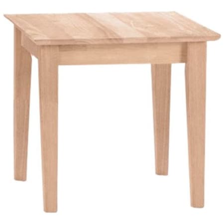 International Concepts Rectangle Shaker End Table Tall, 21 W, 22 L, 25 in H, Wood, Unfinished OT-9TE