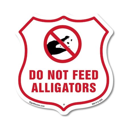 Signmission Alligator Warning Shield Sign Do Not Fee, 6 Inch X 6 Inch, Plastic Sign SHI-P-6-355