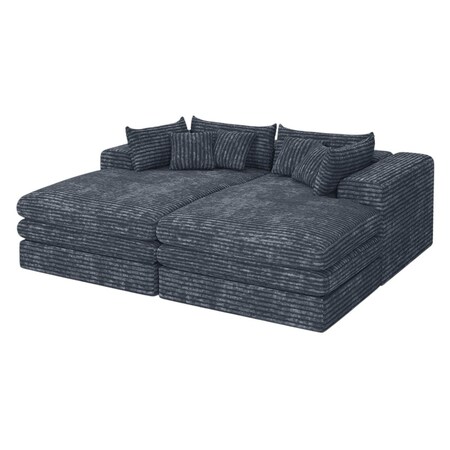 Homeroots 79" Gray Corduroy Sleeper Sofa 719549