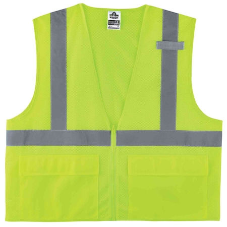 Ergodyne Vest, 8220Z, 2X/3X, Lime 8220Z
