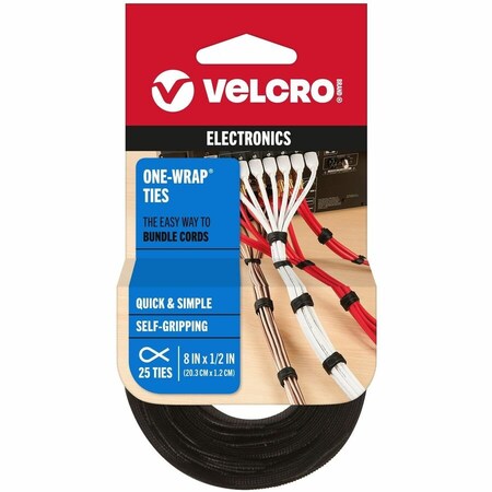 Velcro Brand Medium Nylon Ties 8 in. L 25 pk 90927