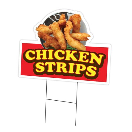 Signmission Chicken Strips Die Cut Yard & Stake outdoor plastic coroplast window, C-DC-1824-DS-Chicken Strips19 C-DC-1824-DS-Chicken Strips19
