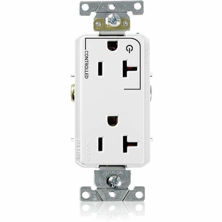 Leviton Duplex Straight Blade Receptacle, 5-20R, 20 A, 125V AC, 2 Pole, 3 Wire, Flush Mount, Grounded 16352-1PW