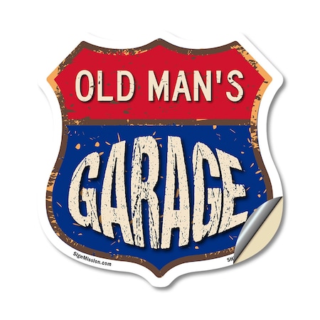 Signmission Old Man's Garage, 18 Inch X 18 Inch, Vinyl Decal SHI-D-18-383-OLD MAN