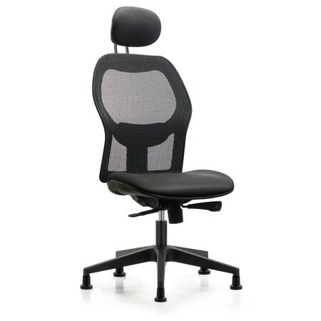 Blue Ridge Ergonomics Mesh Back Chair, Carbon Seat, Head Rest, Glides BR-EXE-VMDHCH-RG-H1-A0-RG-8823