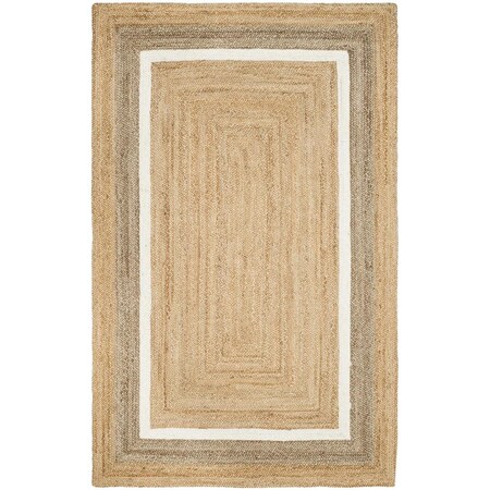 Safavieh Natural Fiber Hand Woven Rectangle RugNatural & Grey & Ivory 4 x 6 ft. NF883B-4