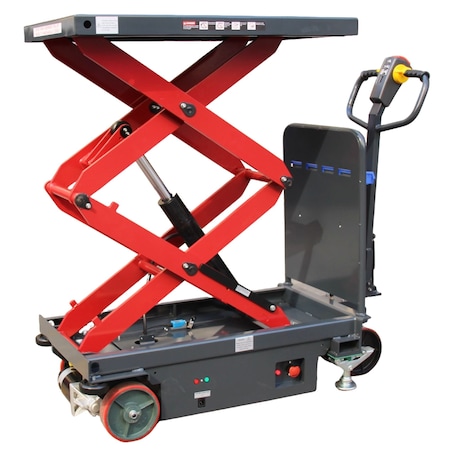 Pake Handling Tools Self Propelled Mobile Scissor Lift Table, 1764 Lb. Cap., 40'' x 24'', 20.5''-72.8'' Height PAKLT-ESM80D