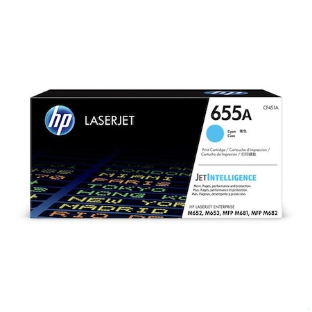 Hp 655A (CF451A) Cyan Original LaserJet Toner Cartridge (10,500 Yield) CF451A