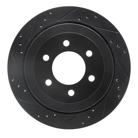 Dynamic Friction Co DFC Brake Rotor - Drilled and Slotted - Black 633-54205L