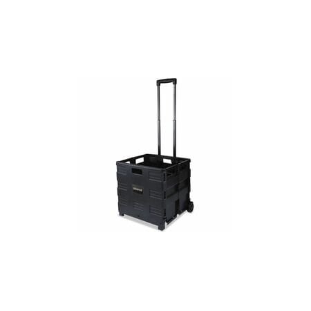 Universal Collapsible Mobile Storage Crate, 18.25 x 15 x 18.25 to 39 3/8, Black UNV14110