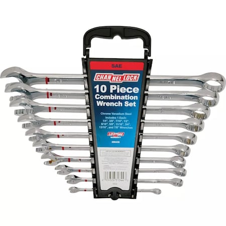Channellock Standard 12-Point Combination Wrench Set, 10-Piece 309435