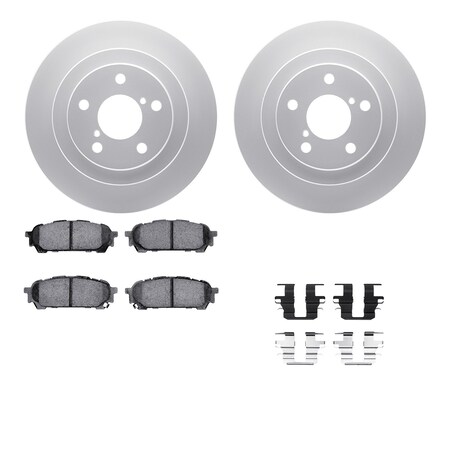 Dynamic Friction Co DFC GEOSPEC Coated Rotors with 5000 Brake Pads - Ceramic and Hardware 4512-13046