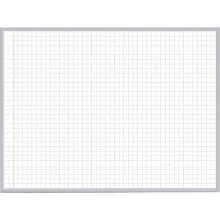 Ghent Dry Erase Board, Steel, 36 1/2 in, 48 1/2 in, Aluminum Frame, White/Gray, Gloss GRPM221G-34