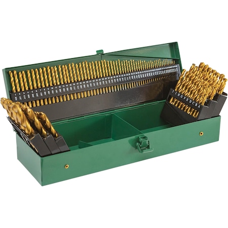 Grizzly Pro M2 HSS TiN-Coated Drill Bit Set, 115-Pc. T33684