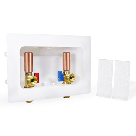 Everflow Washing Machine Outlet Box W/ Hammer Arrestors 1/2'' Push-Fit, White ABS SB300-UH