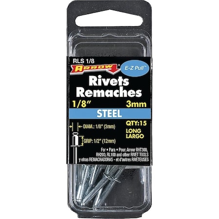 Arrow Fastener Long Steel Rivet RLS 1/8