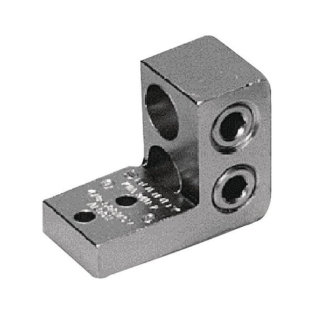 Burndy Mechanical Lug, 2 Conductor, 1/4 in Stud, Aluminum K11A34U2