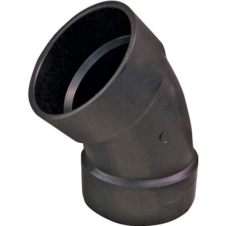 Genova Thrifco Plumbing 6792503 18 Bend Pipe Elbow, 3 in, Hub, 45 deg Angle, ABS, Black 102503BC