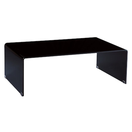 Homeroots 24" Black Glass Sled Coffee Table 554280