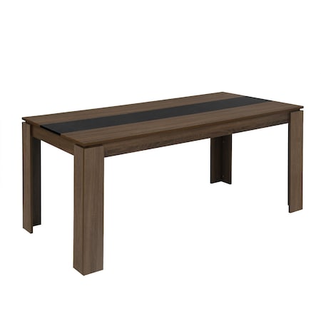 Homeroots 55" Brown and Black Wood Dining Table 568202