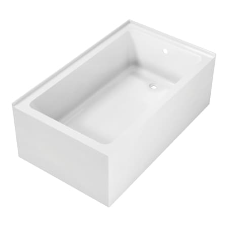 Kingston Brass 60" Acrylic Rectangular 2-Wall Corner Alcove Tub, Right Hand Drain, Glossy White VTAP6036R22TS