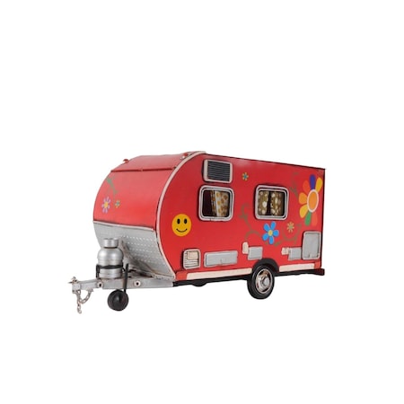 Homeroots Red Camper Trailer Model Tissue Holder 376334