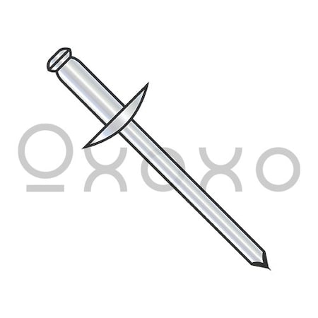 Oxoxo 1/8X.18-.25 Large Flange Steel Zinc Rivet Steel Mandrel, 7000PK 323011