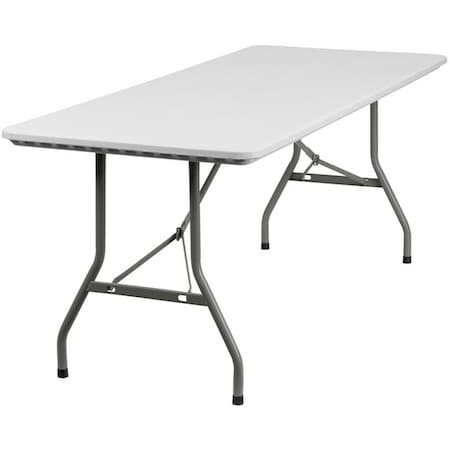 Flash Furniture Rectangle Folding Table, Plastic Top, White RB-3072-GG