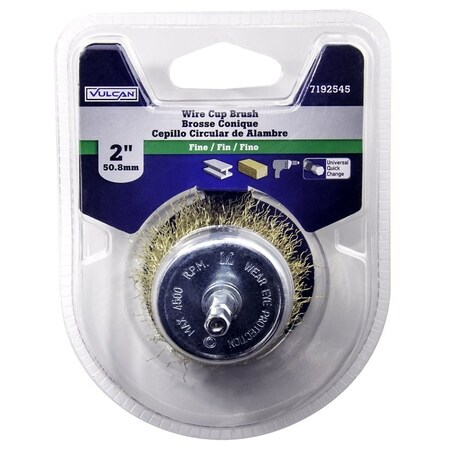 Vulcan 321151OR Wire Cup Brush, 2 in Dia, 1/4 in Arbor/Shank PTA250520/321151O