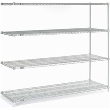 Nexel Poly-Z-Brite Wire Shelving Add-On, 72 x 24 x 63 in. - Clear 189323