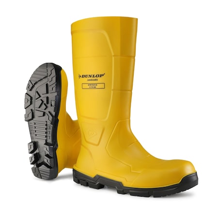 Dunlop Rubber Boot, 10D, Knee, Yellow, PR NA2JF02.US.10