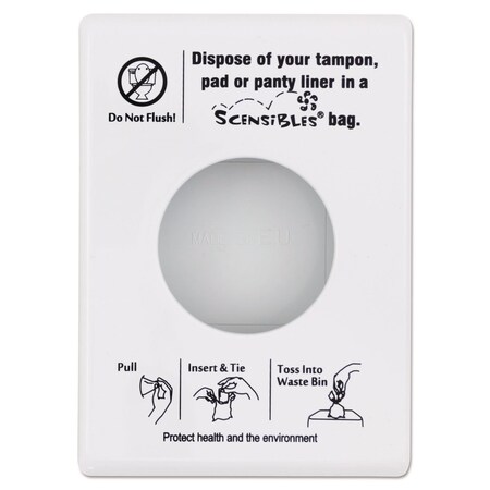 Hospeco Scensibles Personal Disposal Bag Dispenser, Plastic, White SDW