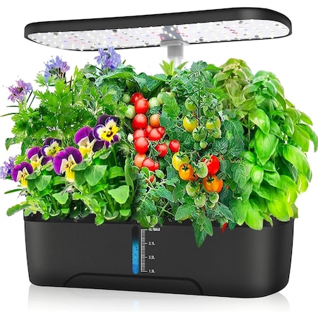 Wrightmaster Smart Indoor ABS Garden Hydroponics Growing System with 12 Pods, 3 Grow Modes, Height Adjustable ZR-black-ZWJ