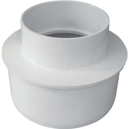 Genova CANPLAS Reducing Pipe Bushing, 6 x 4 in, Spigot x Hub, PVC, White 414226BC