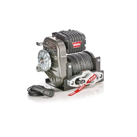 Warn Winch Vehicle Mounted; 6 Horsepower Motor; 10000 Pound Pull Capacity; 150 Foot Synthetic Rope; 106175