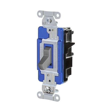 Hubbell Wall Switch, 1/2 hp, Toggle, 15 A, Gray HBL1201STGY