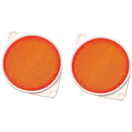 Hy-Ko Carded Reflector, 9.63 in L Post, Amber Reflector CDRF-3A