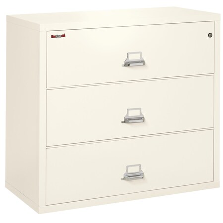 Fireking 3 Drawer, 1 Hr Fire & Impact Rated, 44" Wide Lateral Ivory White 3-4422-CIW