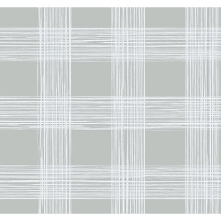 A-Street Prints Scarborough Grey Striated Plaid Wallpaper 2927-80908