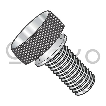 Oxoxo 4-40X7/16 Knurled Thumb Screw with Washer Face Full Thread 18 8 Stainless Steel, 100PK 449772